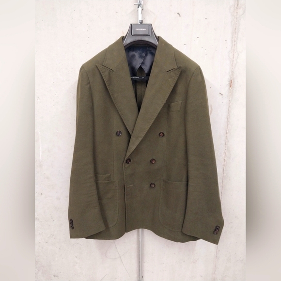 Olive Moleskin Double Breasted Sportcoat